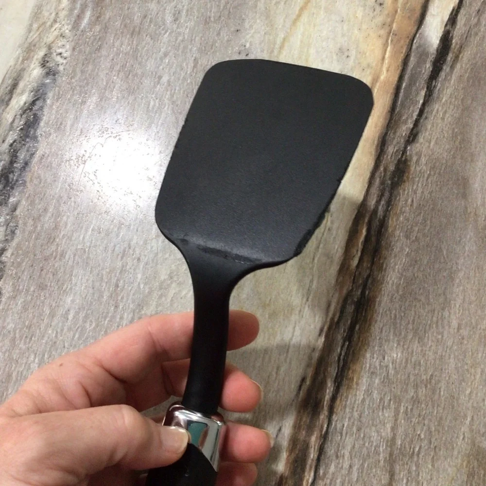 Farberware Professional Heat Resistant Short Spatula Black Plastic Turner